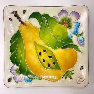 J McCall Ceramic 5” Square Pear Plate